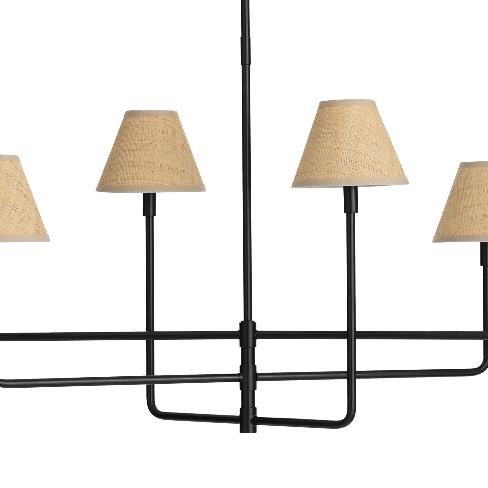 Polly Black Metal Chandelier with Rattan Shade | Regina Andrew Detroit